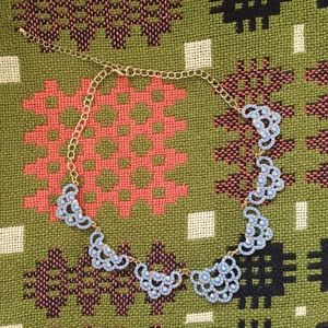 Gold and Periwinkle Necklace